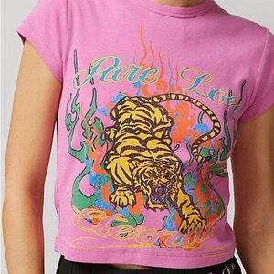 Urban Outfitters Pink Graphic Crop Top